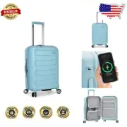 Effortless Packing with 22" Hardshell Expandable Spinner - Baby Blue Elegance