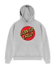 Santa Cruz - Classic Dot front Pull Over Hoodie Jumper marle grey YOUTH SIZE