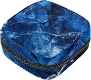 Period Bag,Sanitary Napkin Storage Bag,Blue Marble Abstract Texture,Tampon Holder for Purse