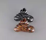 Brown Tortoise Black 2 hair clips plastic barrette jaw claw clamp clip set pack
