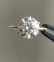 2Ct Round Solitaire Engagement Ring 925 Silver Moissanite Ring For Women