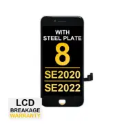 Premium LCD Screen with Steel Plate for iPhone 8 / SE (2020) / SE (2022) - Black