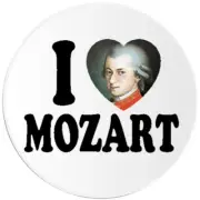 I Love Mozart - Circle Sticker Decal 3 Inch - Wolfgang Amadeus Composer Music