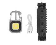 COB Small Flashlights 3 Light Modes Rechargeable Multifunctional Silver Black Portable Pocket Light with Tripod for Camping