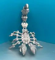 3D Printed Steampunk Scorpion Chrome Look Articulated Fidget Poseable