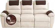 GYHH Sofa Armrest Cover, Headrest Cover for Recliner Chair Arm Cover,Armchair Slipcover Nonslip Quilted Furniture Protector for Pets Leather Sofa Couch (Coffee,3 Seat Recliner | 5 pc)