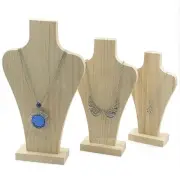 S/M/L Natural Wooden Unpainted Bust Rack For Necklace