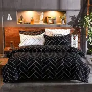 Print Microfibre Quilt Cover Set (3Pcs) - Ultra Soft, Comfy, Luxurious Duvet Cover with Zipper Closure - Elegant Design Quilt Cover Set for Bedding -