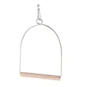 Parrot Hammock Bird Swing Perch Wooden Stand with Metal Hook Chew Toy