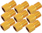 CHILDWEET 10pcs Nozzle Adapter Valve Connector Presta Valve Air Chuck Presta Adapter Bike Pump Inflatable Converters Bike Pump Supply Bicycle Nozzle Alloy Golden