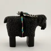 Navajo Stone Black Sheep Fetish Carving Native American Art By Harold Davidson