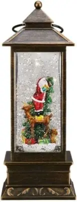 Santa--Lantern Shaped Snow Globe by Old World Christmas--10.75"H--Motor--#53100
