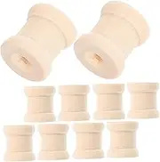 SEWACC 100 Pack Unfinished Wood Spools Vintage Shape Bobbins for DIY Sewing Thread String Wire Rolling
