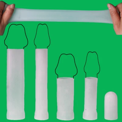 5PCS Set Male Penis-Extender Stretcher Sleeve Enhancer Enlarger Silicone Sleeves