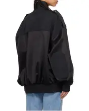 Khaite The Farris Drop Shoulder Bomber Jacket US6 Black
