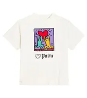 [Palm Angels Kids] Palm Angels Kids x Keith Haring cotton jersey T-shirt Y 4 white