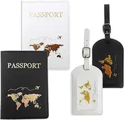 [LIURFLNC] Pack of 2 Passport Covers, Passport Case Made of Faux Leather, Passport Cover for Credit Cards and ID, Passport Covers Protective Cover for Travel Documents, Perfect for Travel and Holidays