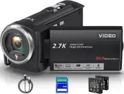 Camcorder Video Camera QHD 2.7K 50MP 16X Digital Zoom Vlogging Camera with LED F