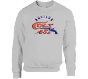 Houston Colt 45s Retro Baseball Grey Crewneck Sweatshirt T Shirt