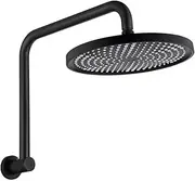 Decaura WELS Gooseneck Shower Arm Extension with 10" ABS Rain Shower Head Set Full Coverage (Matt Black)