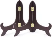 2 PCS Wooden Plate Stands, Wooden Decorative Plate Stand, Wooden Display Stan...