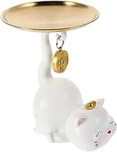BESTOYARD Decorative Cat Figurine Key Holder Tray Cute Key Bowl Organizer for Entryway Table Decor Versatile Storage for Homes Offices Hotels Clutter for Shoes Keys