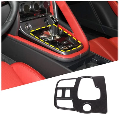 Real Carbon Fiber Car Gear Shift Panel Cover Trim For Jaguar F-TYPE 2013-2024 (for: Jaguar)