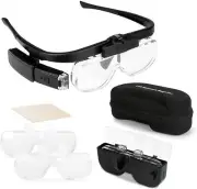 LED Jewelers Magnifying Glasses Headband Magnifier Visor USB With LED Light