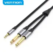 3.5mm TRS to Dual 6.35mm Mono Breakout Cable Y Splitter Stereo Cord Adapter