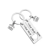 Our First Home Buyer Matching Set Couple House Key Holder Keyring Keychain Gift