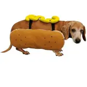 Otis and Claude Fetching Fashion Hot Diggity Dog Costume Mustard (Medium)