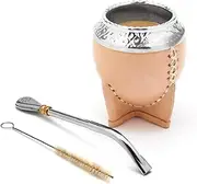 BALIBETOV Torpedo Jujuy Mate Set - Original Yerba Mate Cup With Bombilla, Natural Gourd Tea Cup, Complete Kit (SUELA)