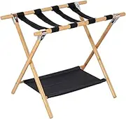 Luggage Rack Suitcase Stand Foldable Luggage Rack Bamboo Floor-Standing Luggage Rack for Hotel Guest Room Luggage Shelf Luggage Stand
