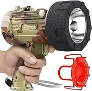 BUYSIGHT Rechargeable Spotlight Flashlight,1000,000 lumens Hand held Spotlight Waterproof Flashlight Hunting Lamp with red Filter (Camouflage Grey)