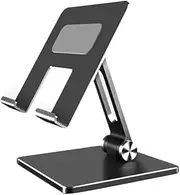 Aluminum Alloy Tablet Phone Holder Desk Stand Bracket Foldable for iPad Pro 12.9, Compatible with 4.7-13 inch Devices, Ideal for Home and Office Use