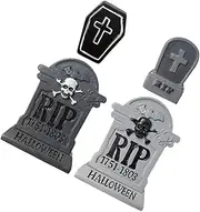 GRIRIW Zombie Halloween Tombstone Ornaments 4pcs Gravestone Props for Halloween Decor Cemetery Yard