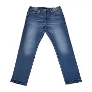 True Religion Men's 38x32 Geno Relaxed Slim Stretch Flap Pockets Zipper Blue