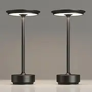 Table Lamps, Rechargeable Table Lamps Cordless, 2 Pack Portable 5000mAh Outdoor Table Light USB Charging, 3 Color Dimming LED Table Lamp with Memory Function, for Home/Dinner/Patio/Restaurant