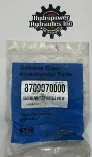 8709070000, Greer, Parker, Accumulator, Gaging Adapter W/O Gas Valve
