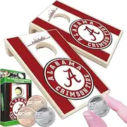 Coinhole Mini Cornhole Game Set | Officially Licensed NCAA College Team Logo Tabletop Cornhole Boards | Includes Coins for Game Play