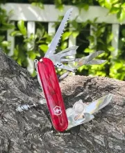 Swiss Army Knife Huntsman Lite, Ruby Red Transparent Victorinox 1.7915.T, NIB