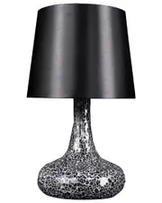 Lalia Home Mosaic Tiled Glass Genie Table Lamp With Fabric Shade