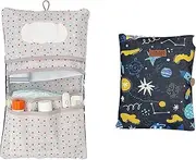 HAMUR HOME Nappy Bag Organiser and Cosmetic Bag 2-in-1 - Small Changing Bag for On The Go Mums Nappies Cream Wipes Baby Organiser (Space)