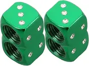 Vaguelly 4pcs Creative Dice-Shaped Tire Valve Caps Aluminum Alloy Dice Valve Stem Cap Universal Car Accessory for Cars Trucks and Motorcycles