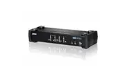 Aten Desktop KVMP Switch 4 Port Triple Display 4k DisplayPort w/ audio, Cables Included, 2x USB Port, Selection Via Front Panel