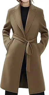[Generic] Women's Winter Long Coats Korean Belt Long Sleeve Lapel Office Lady Long Coats