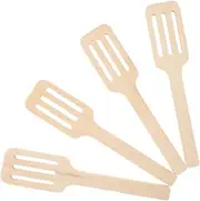 Kisangel 4pcs Mini Wooden Spatula for Realistic Play Kitchen Tools Accessories Enhances Dexterity Creativity for Pretend Play Cooking Role Playing Activities