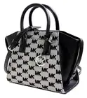 Michael Kors Bag Shoulder Bag Avril SM TZ Satchel Logo Black New