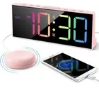 Loud Alarm Clock with Bed Shaker, Big Display Plug in Vibrating Alarm Clock f...