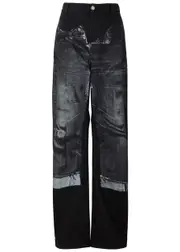 Jean Paul Gaultier Denim Trompe L'Oeil Wide-leg Jeans - Black - 40 (UK12 / M) 40 (UK12 / M)